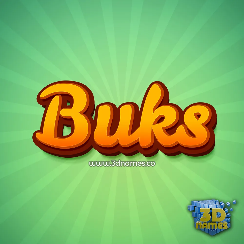 buks in Green Rays style - 3D name wallpaper