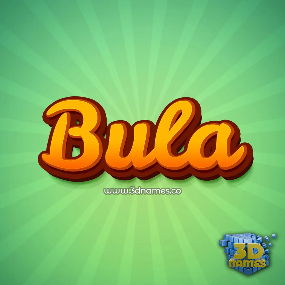 bula in Green Rays style - 3D name wallpaper