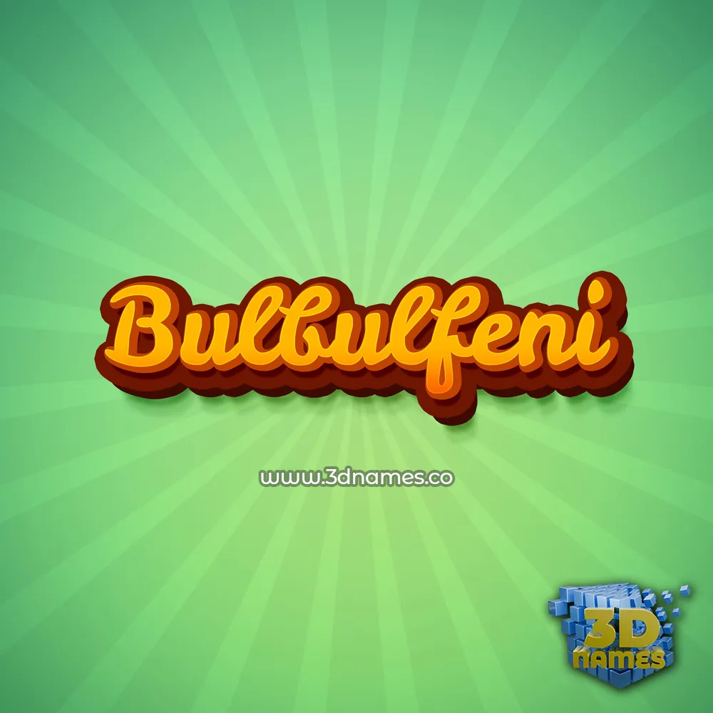 bulbulfeni in Green Rays style - 3D name wallpaper