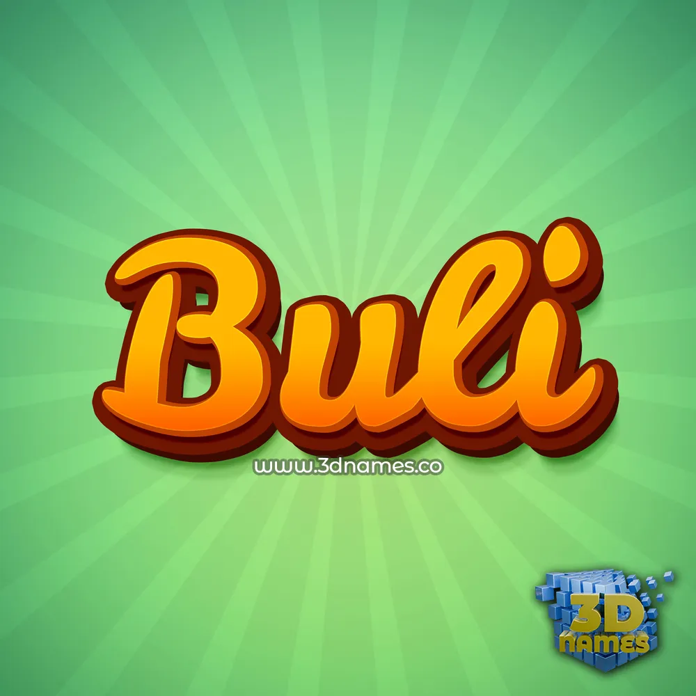 buli in Green Rays style - 3D name wallpaper