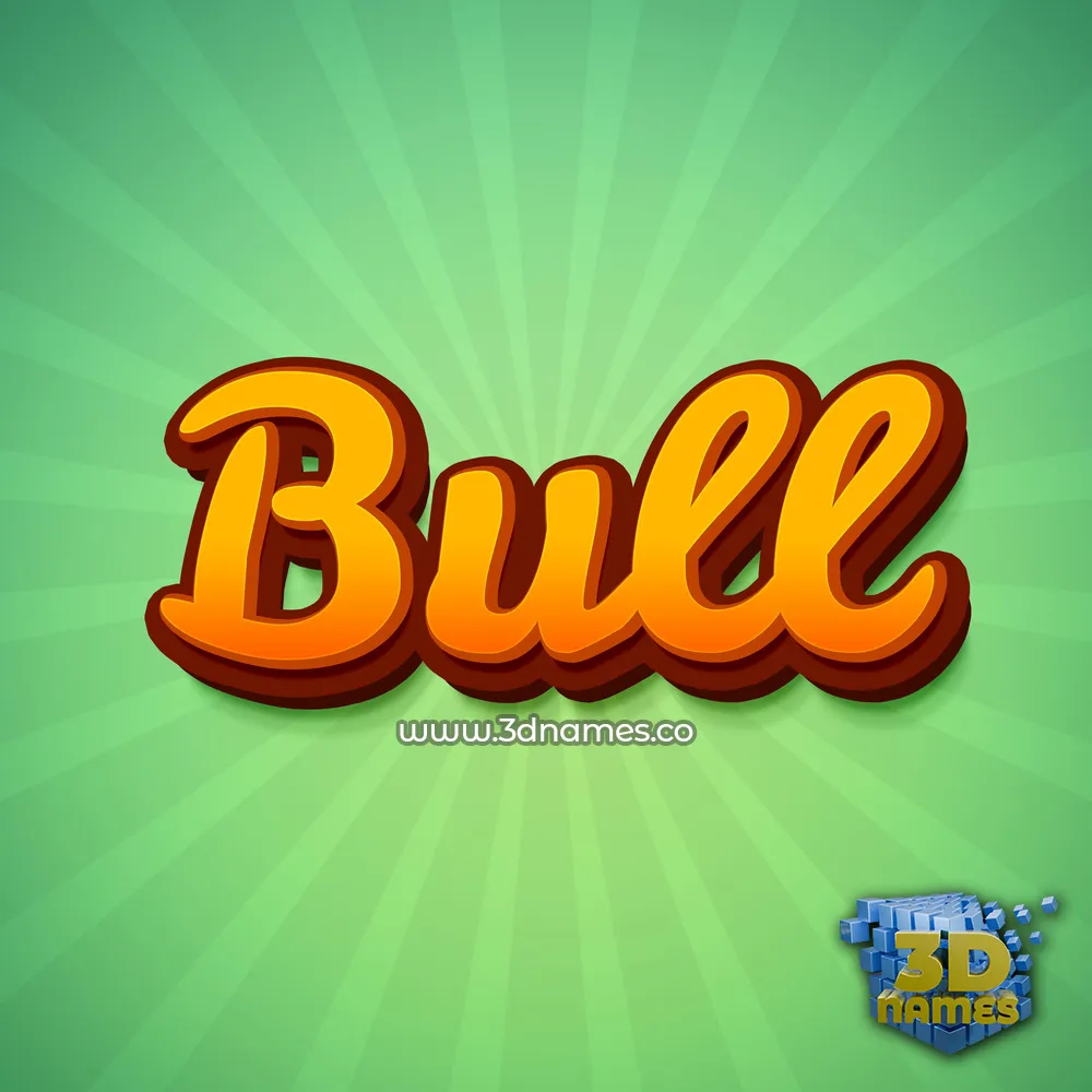 bull in Green Rays style - 3D name wallpaper