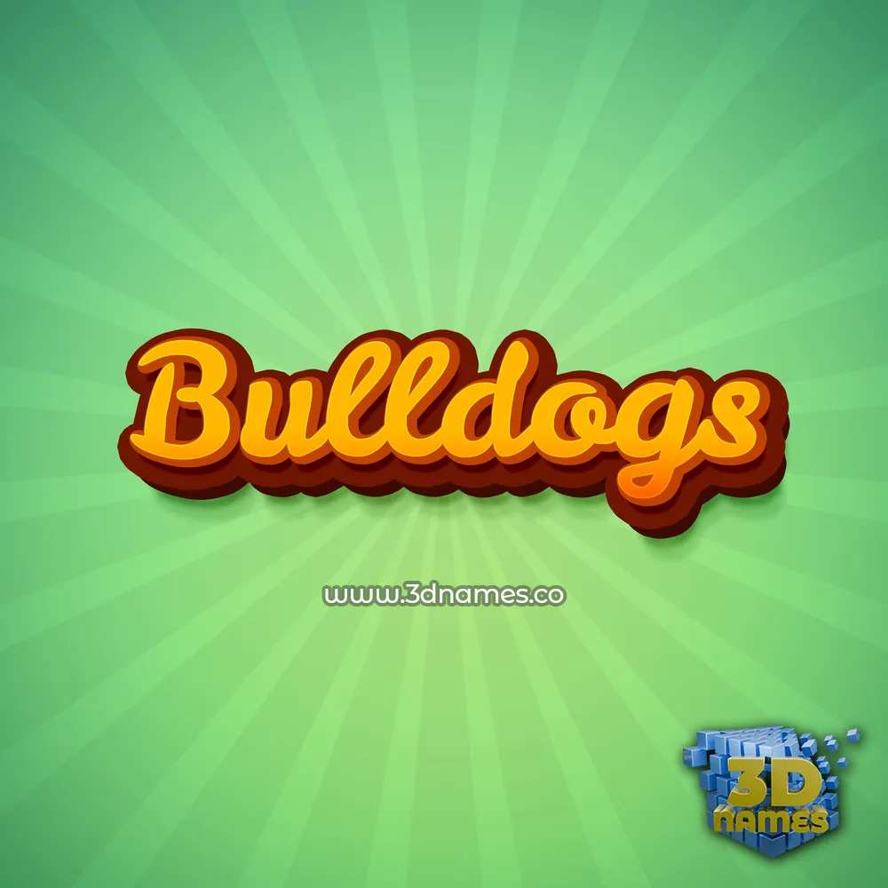 bulldogs in Green Rays style - 3D name wallpaper