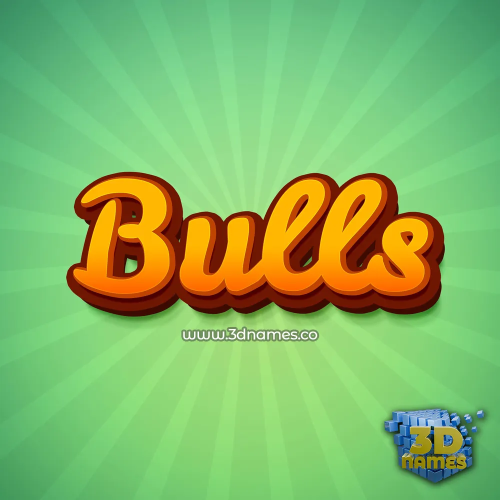 bulls in Green Rays style - 3D name wallpaper
