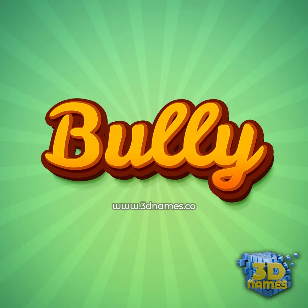 bully in Green Rays style - 3D name wallpaper