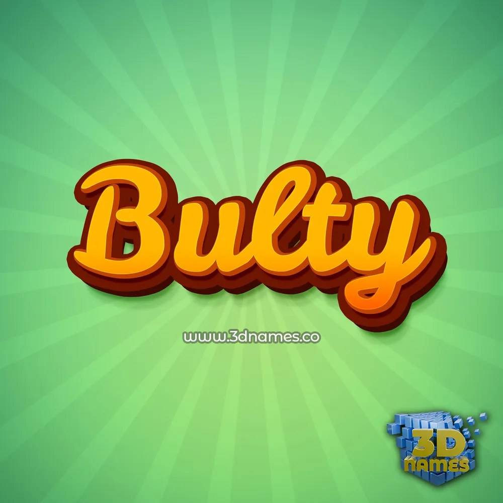 bulty in Green Rays style - 3D name wallpaper