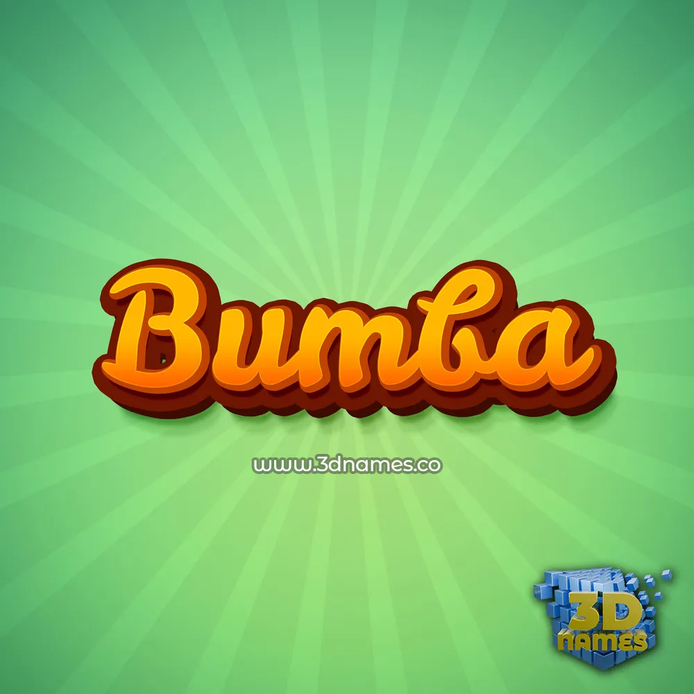 bumba in Green Rays style - 3D name wallpaper