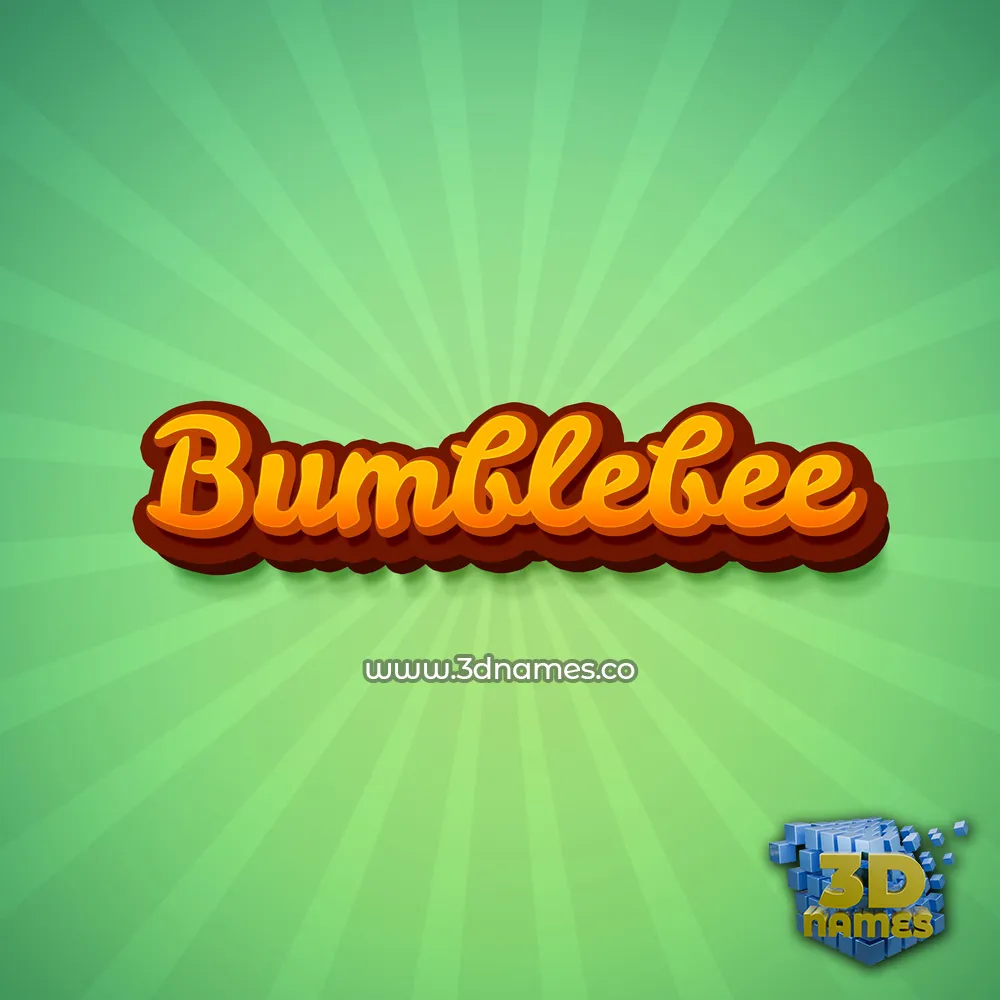 bumblebee in Green Rays style - 3D name wallpaper