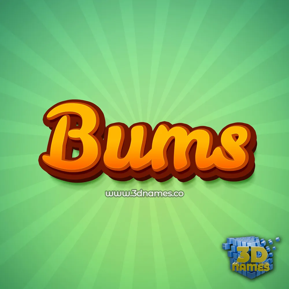 bums in Green Rays style - 3D name wallpaper