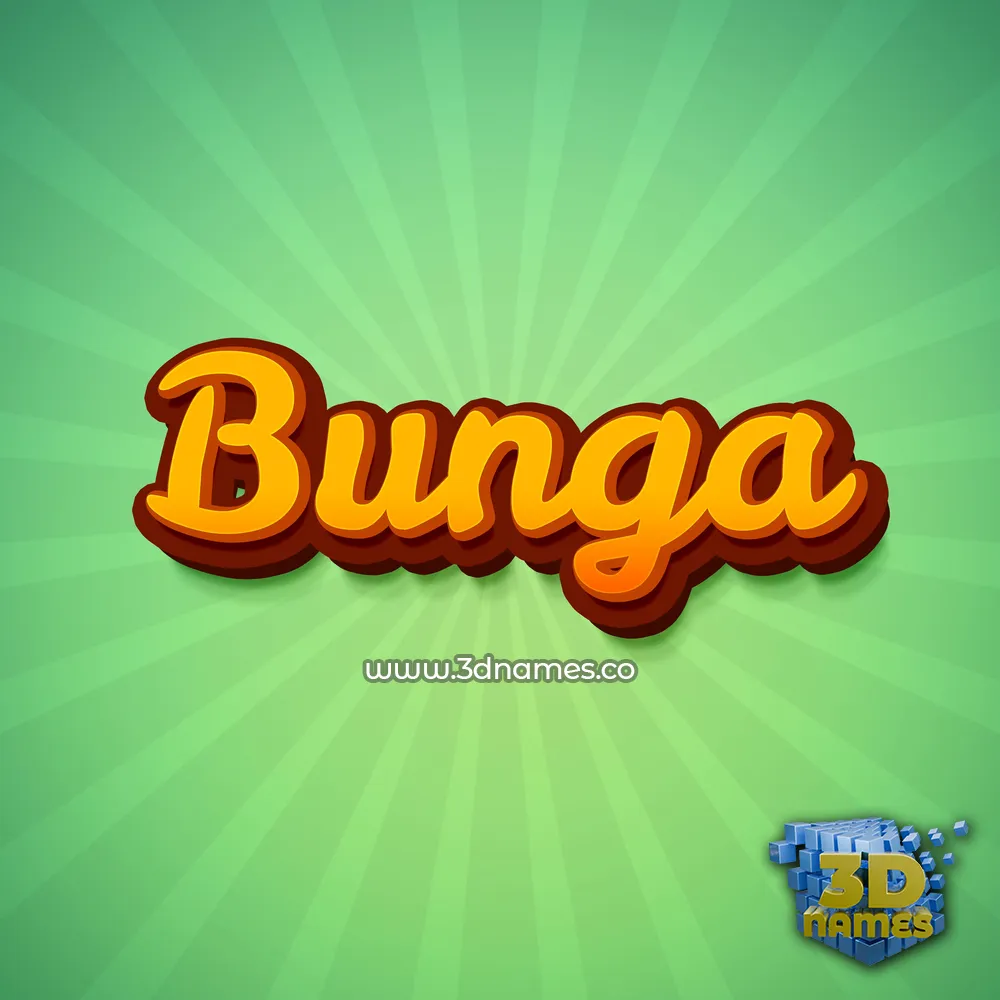 bunga in Green Rays style - 3D name wallpaper