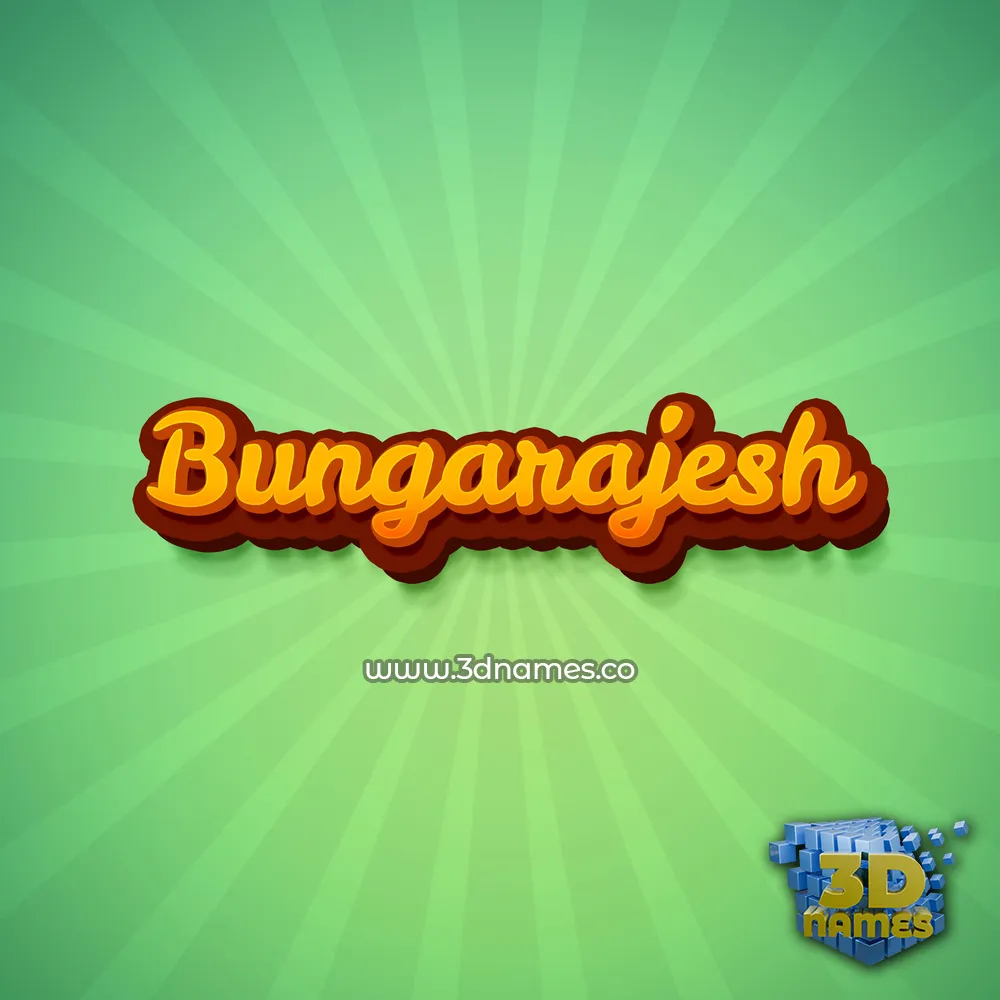 bungarajesh in Green Rays style - 3D name wallpaper