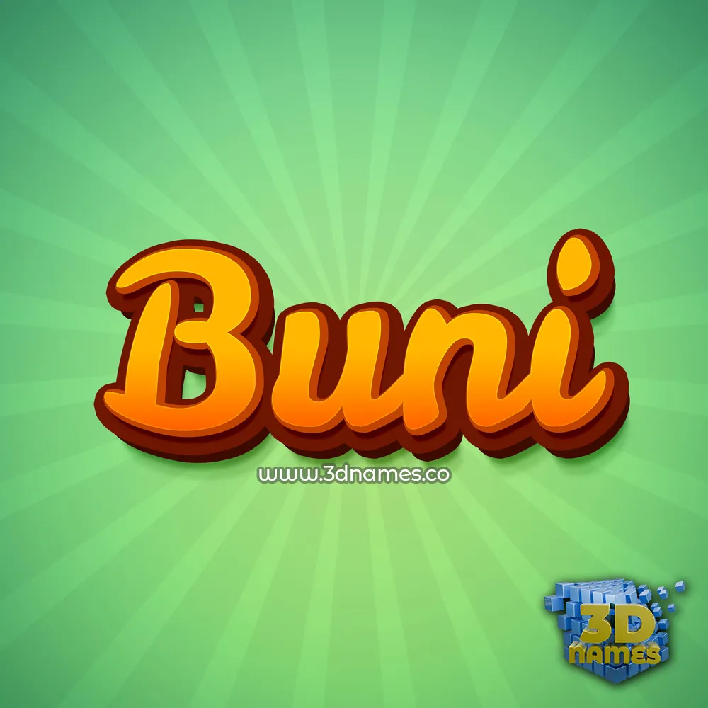 buni in Green Rays style - 3D name wallpaper