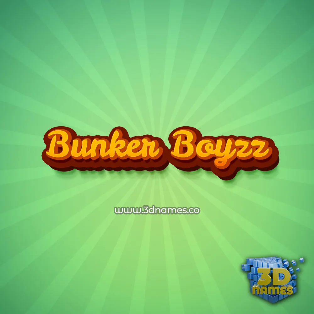 bunker boyzz in Green Rays style - 3D name wallpaper