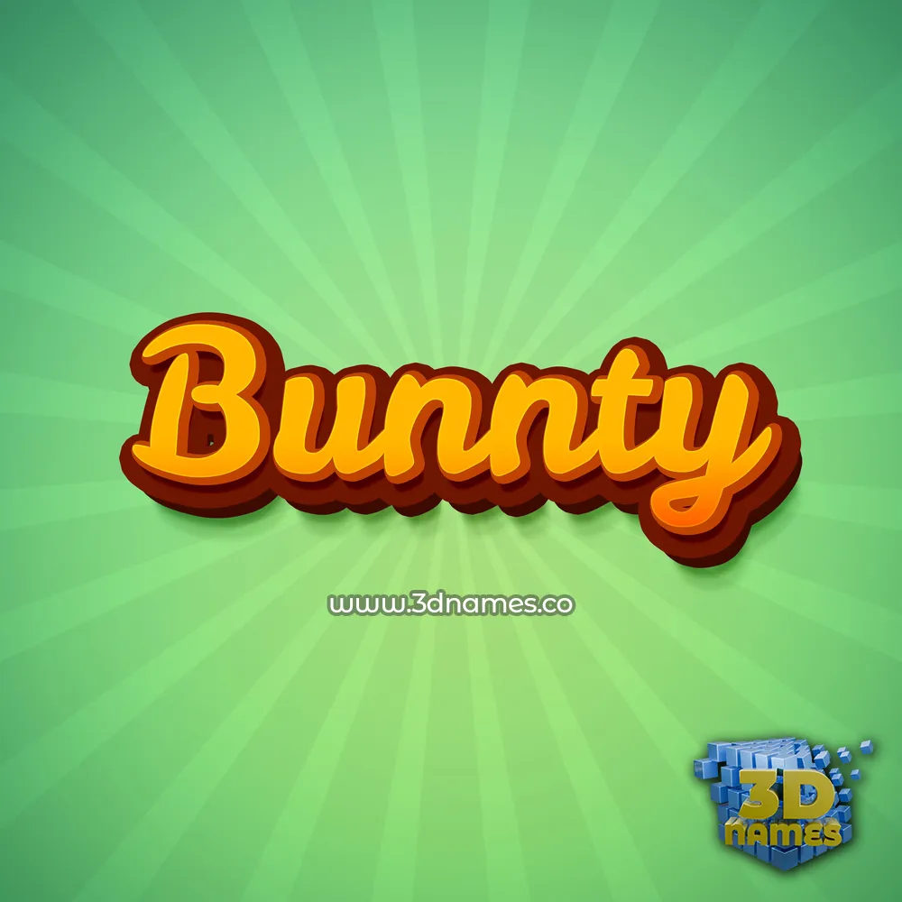 bunnty in Green Rays style - 3D name wallpaper