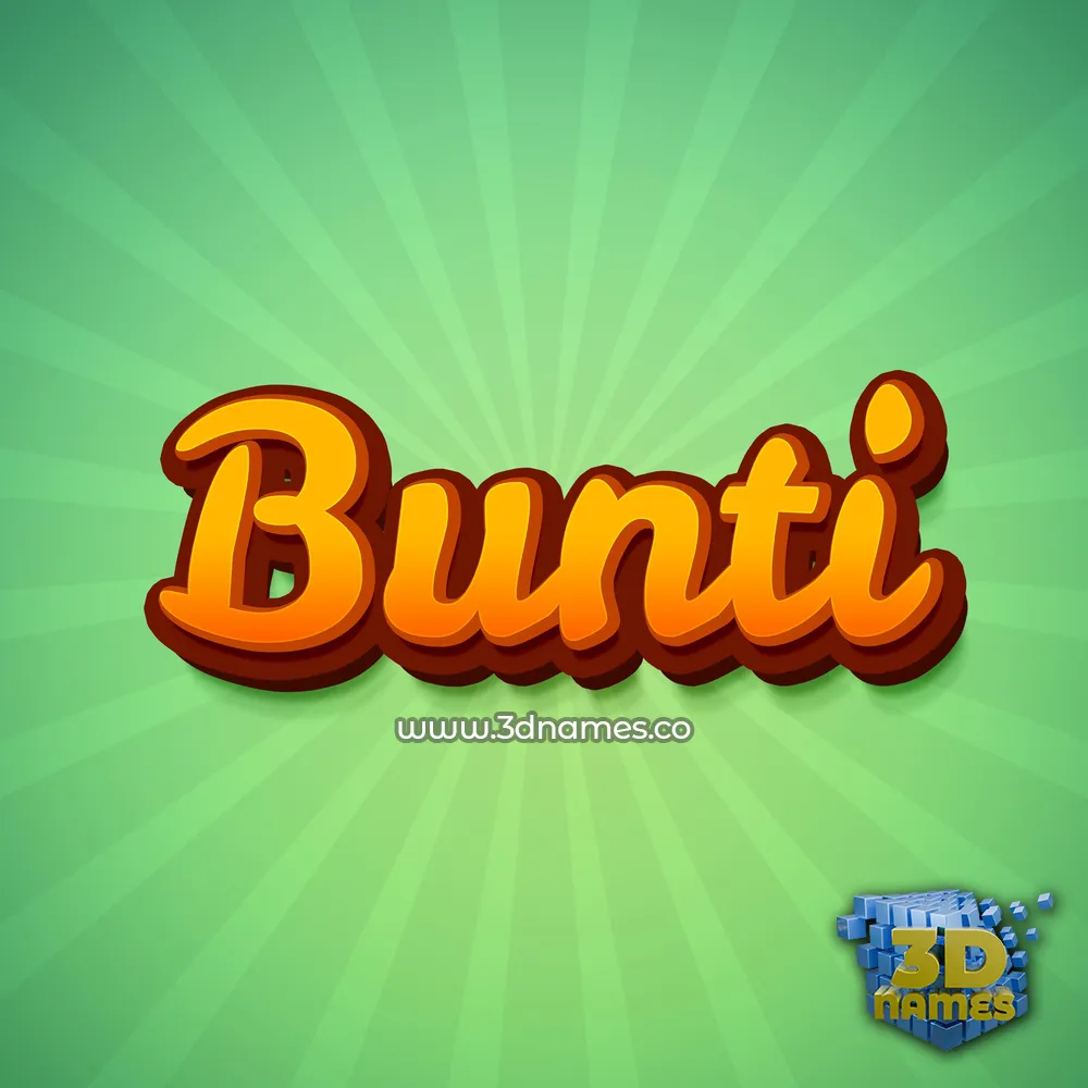 bunti in Green Rays style - 3D name wallpaper