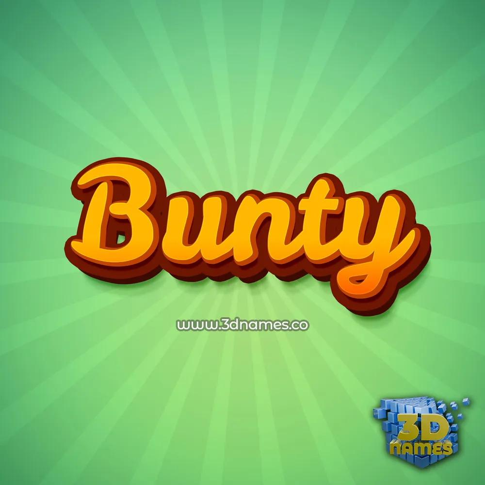 bunty in Green Rays style - 3D name wallpaper