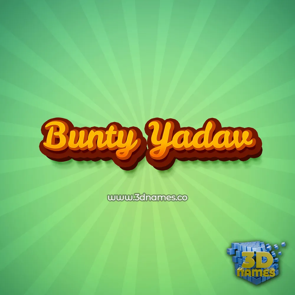 bunty yadav in Green Rays style - 3D name wallpaper
