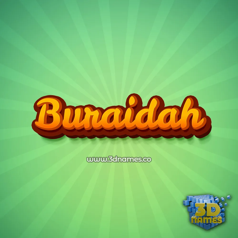 buraidah in Green Rays style - 3D name wallpaper