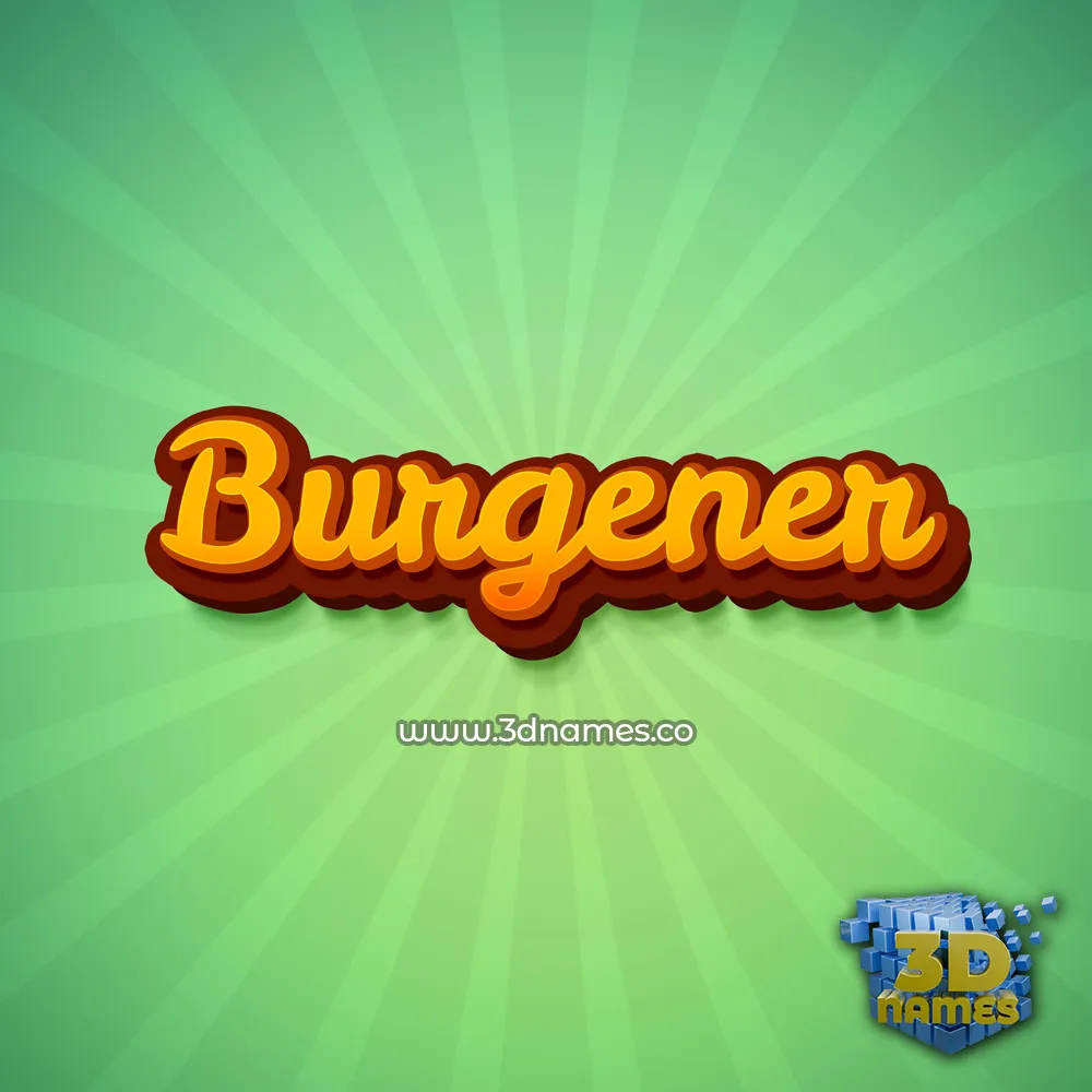 burgener in Green Rays style - 3D name wallpaper