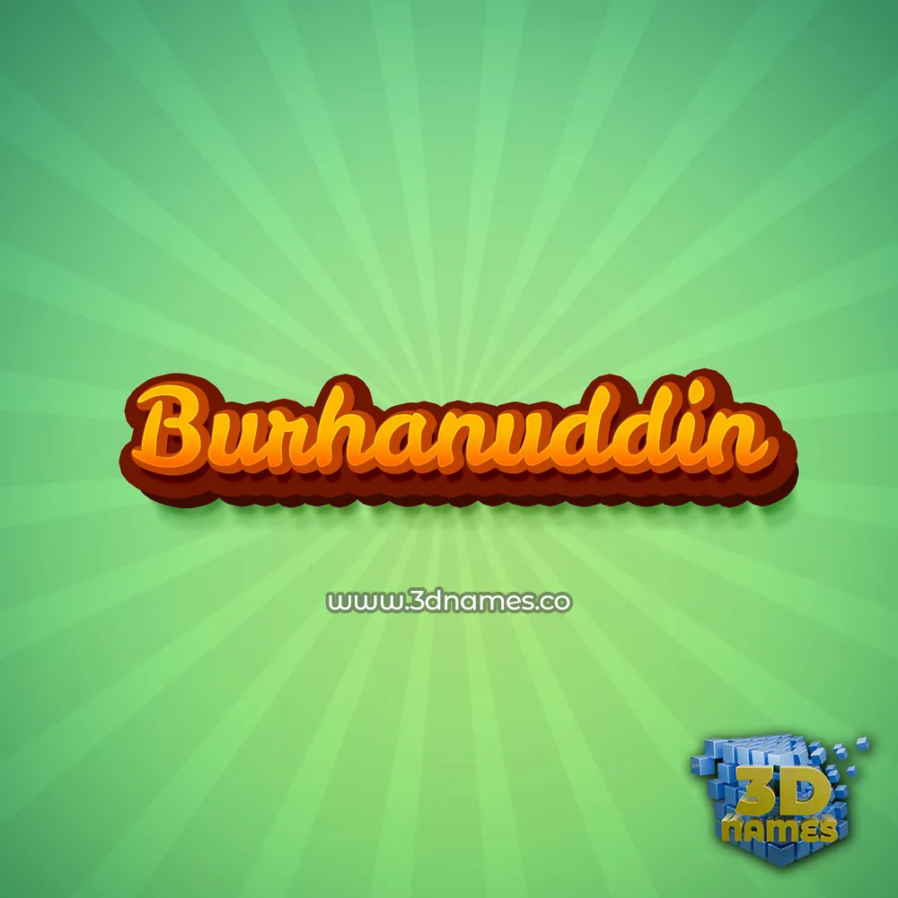 burhanuddin in Green Rays style - 3D name wallpaper