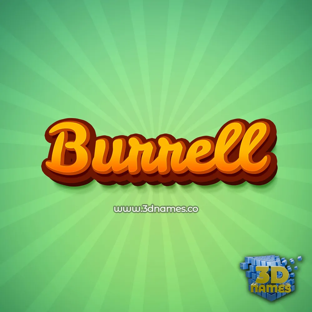 burrell in Green Rays style - 3D name wallpaper