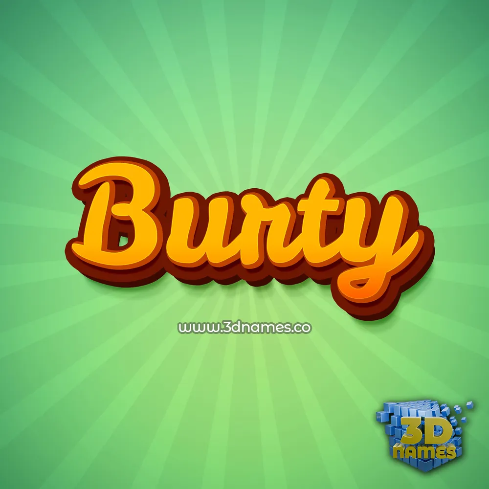 burty in Green Rays style - 3D name wallpaper