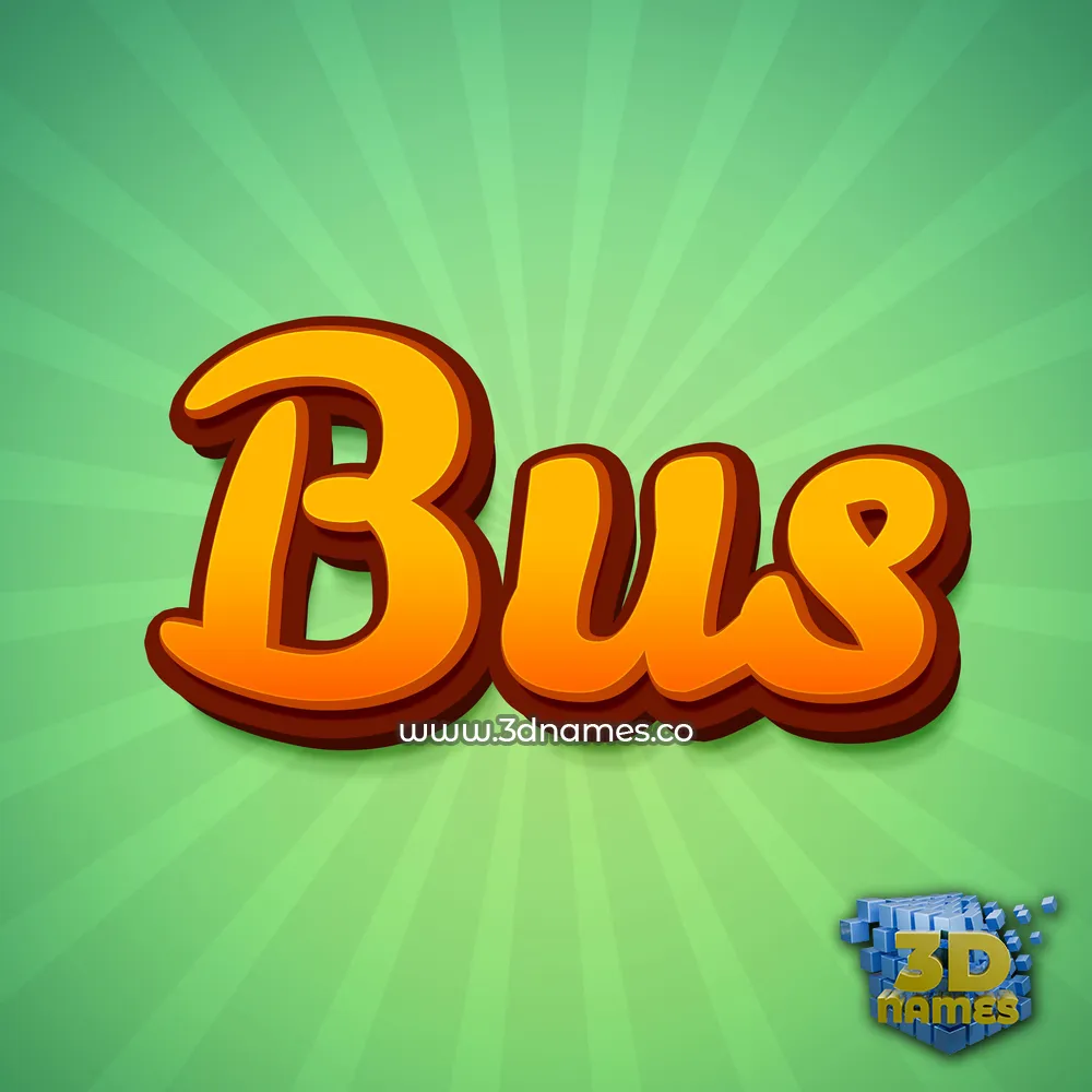 bus in Green Rays style - 3D name wallpaper