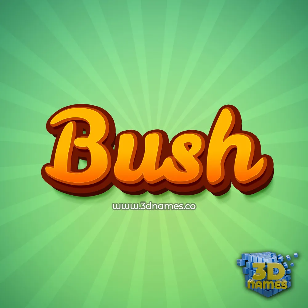 bush in Green Rays style - 3D name wallpaper