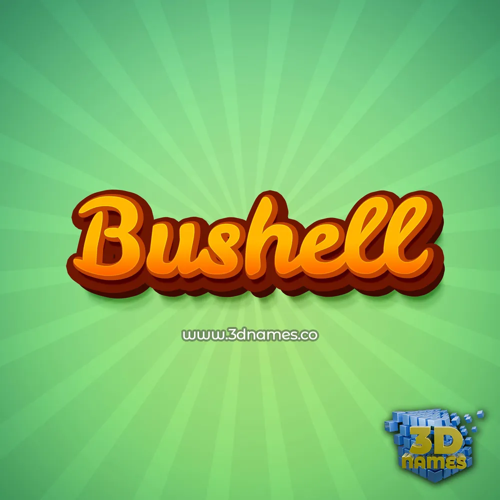 bushell in Green Rays style - 3D name wallpaper