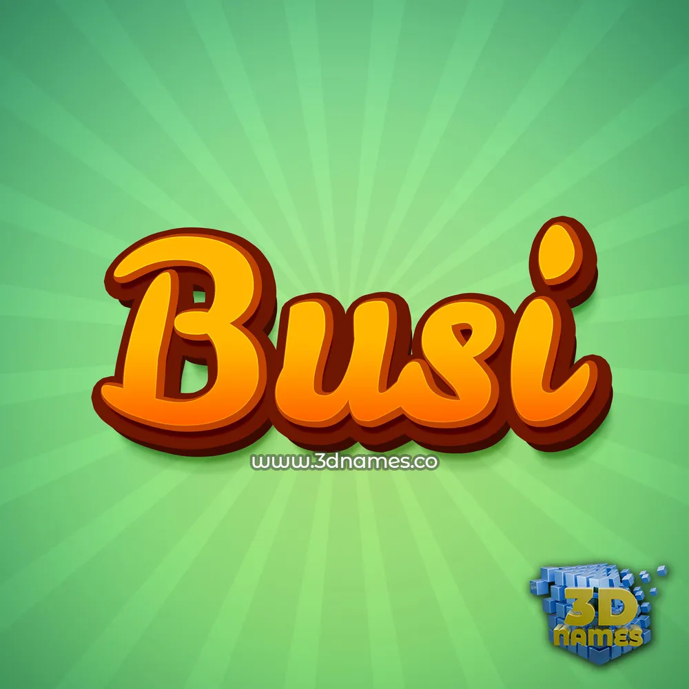 busi in Green Rays style - 3D name wallpaper
