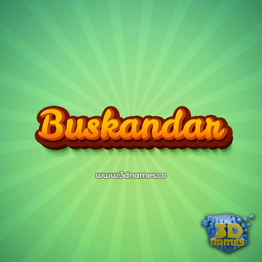 buskandar in Green Rays style - 3D name wallpaper