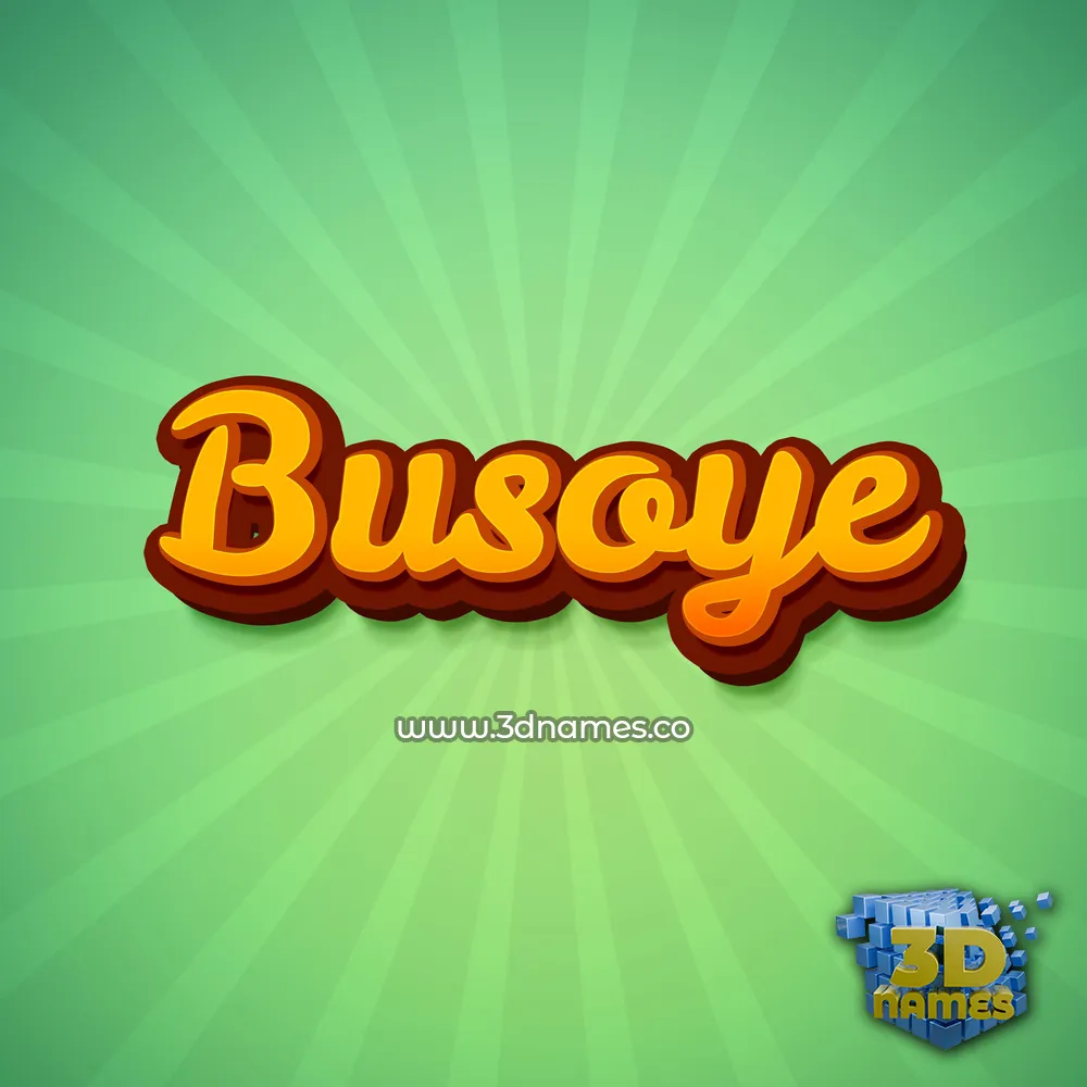 busoye in Green Rays style - 3D name wallpaper