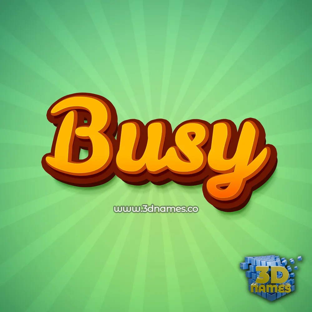 busy in Green Rays style - 3D name wallpaper