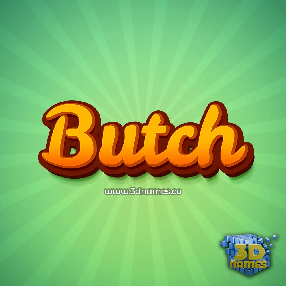 butch in Green Rays style - 3D name wallpaper