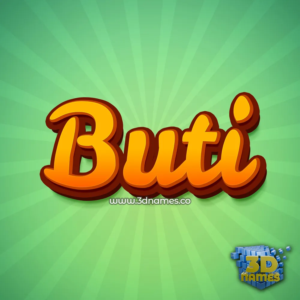 buti in Green Rays style - 3D name wallpaper