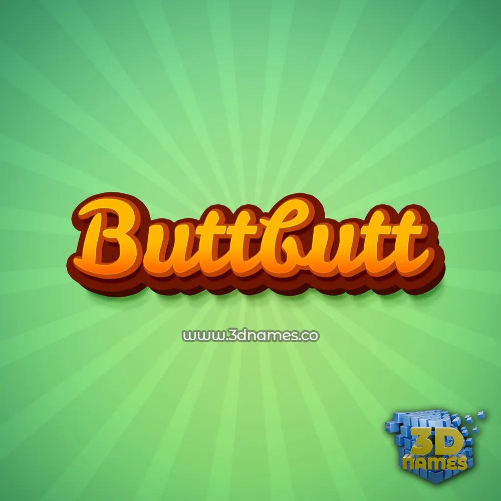 buttbutt in Green Rays style - 3D name wallpaper