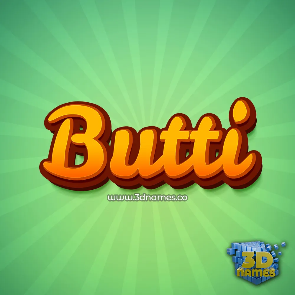 butti in Green Rays style - 3D name wallpaper