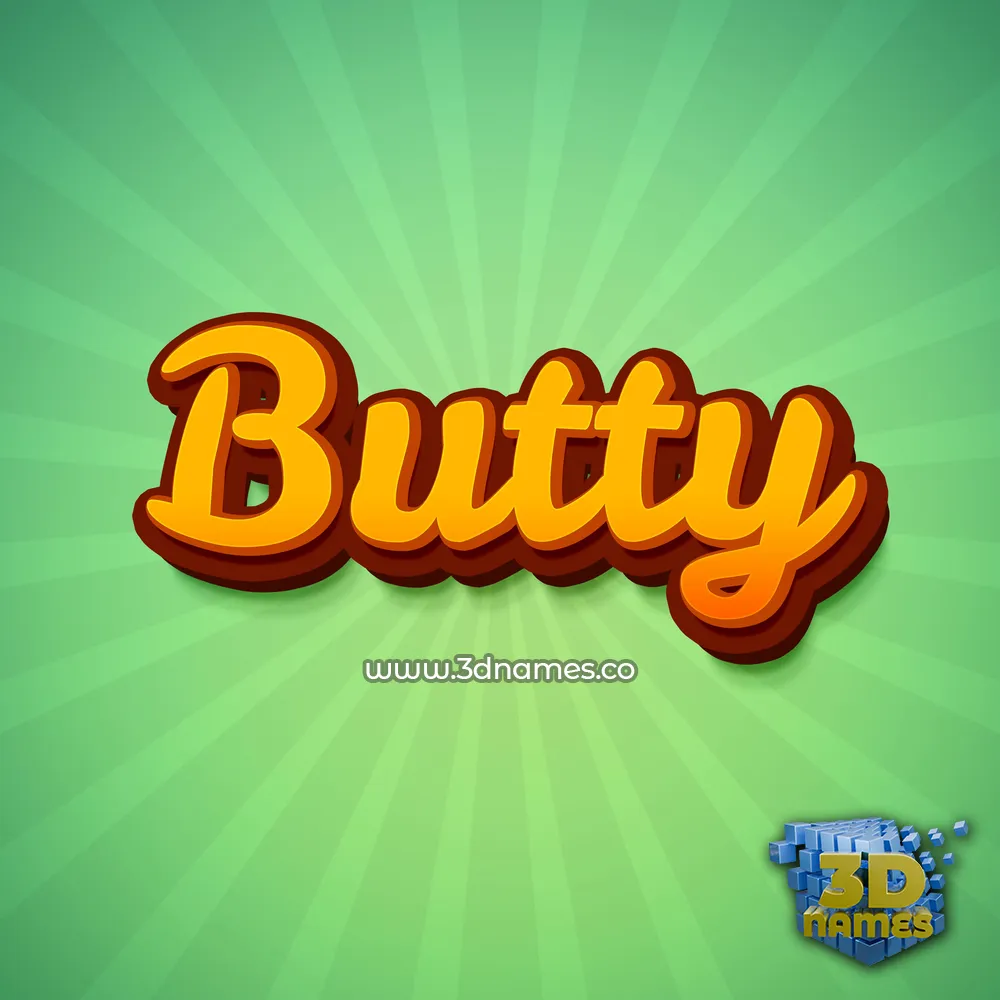 butty in Green Rays style - 3D name wallpaper