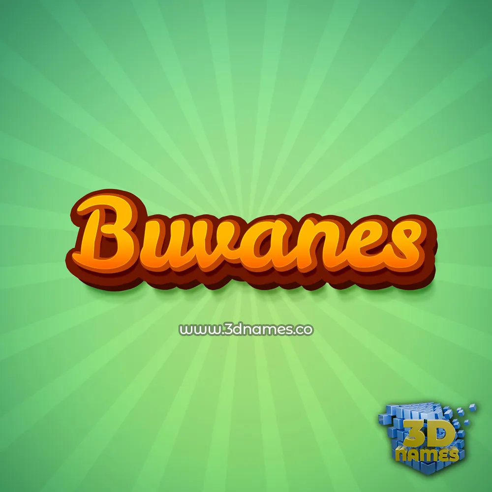 buvanes in Green Rays style - 3D name wallpaper