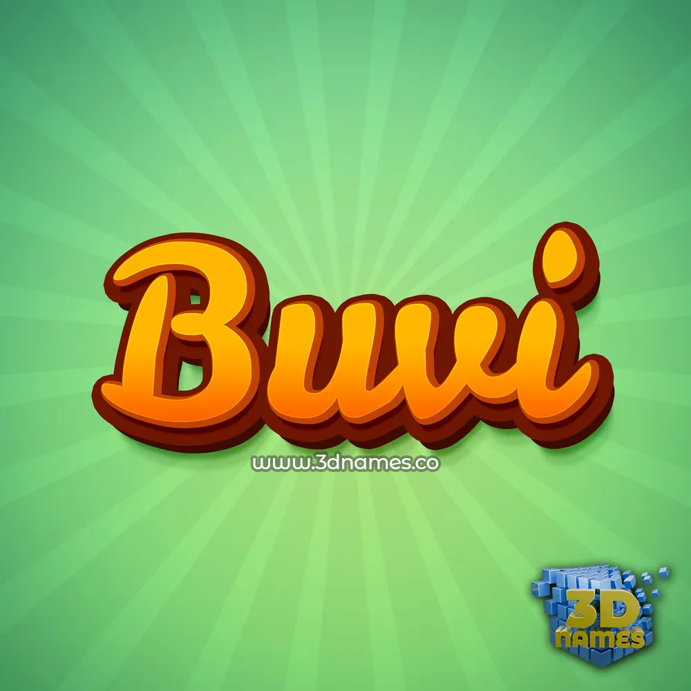 buvi in Green Rays style - 3D name wallpaper