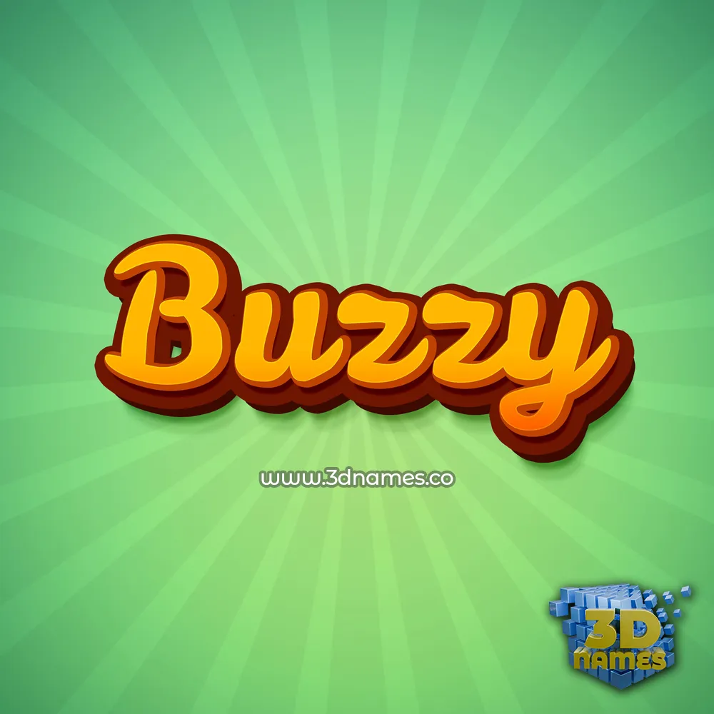buzzy in Green Rays style - 3D name wallpaper