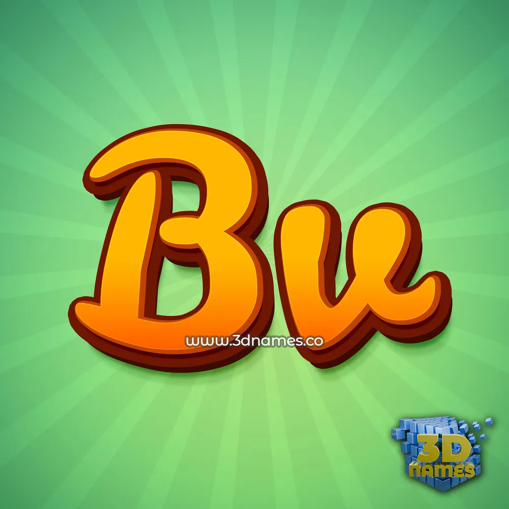 bv in Green Rays style - 3D name wallpaper