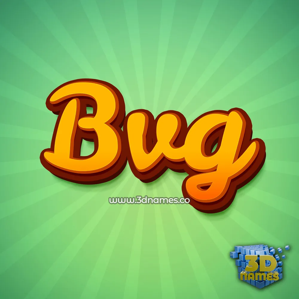 bvg in Green Rays style - 3D name wallpaper