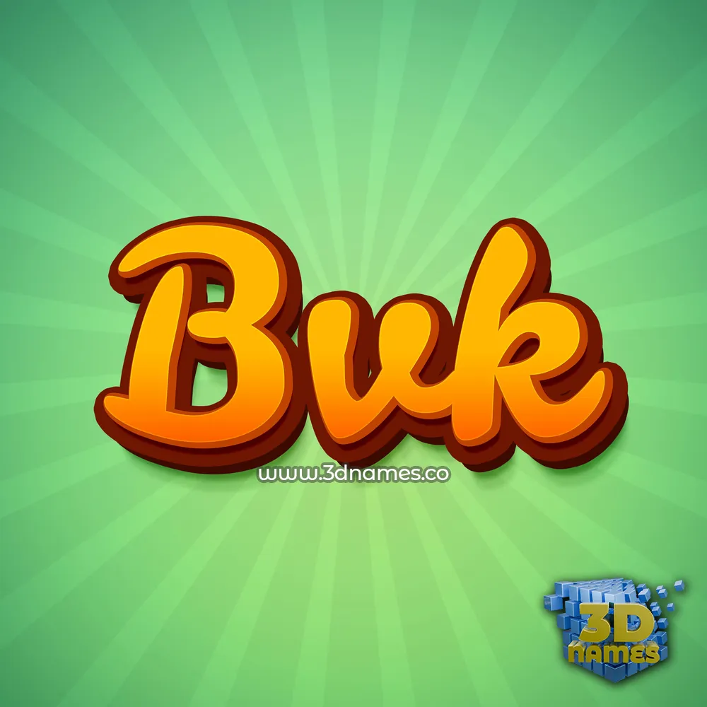 bvk in Green Rays style - 3D name wallpaper