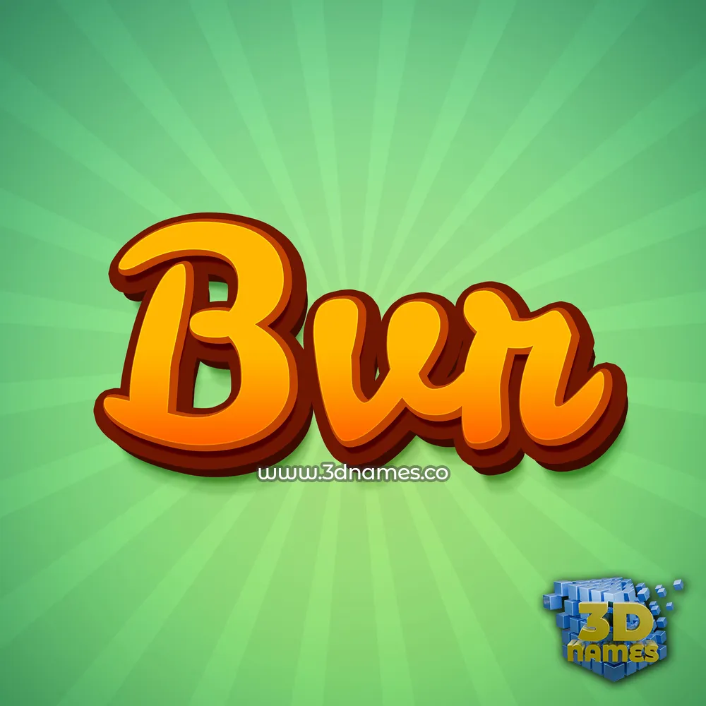 bvr in Green Rays style - 3D name wallpaper