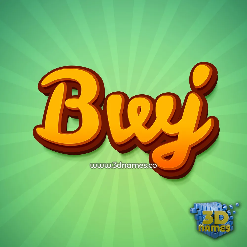 bwj in Green Rays style - 3D name wallpaper