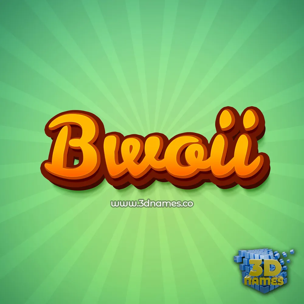 bwoii in Green Rays style - 3D name wallpaper