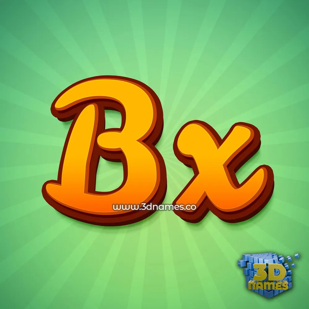 bx in Green Rays style - 3D name wallpaper