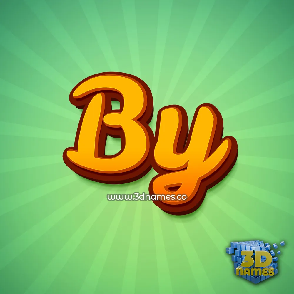 by in Green Rays style - 3D name wallpaper