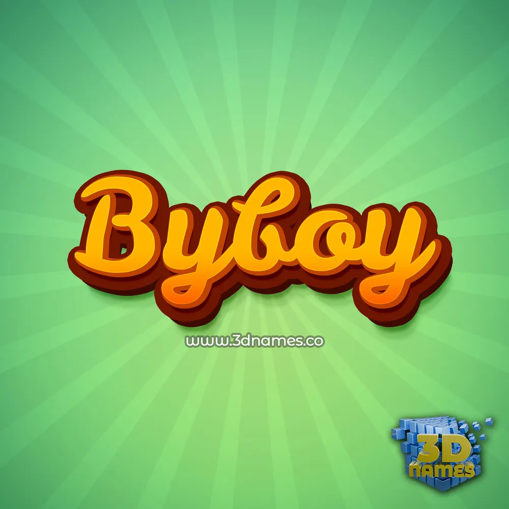 byboy in Green Rays style - 3D name wallpaper