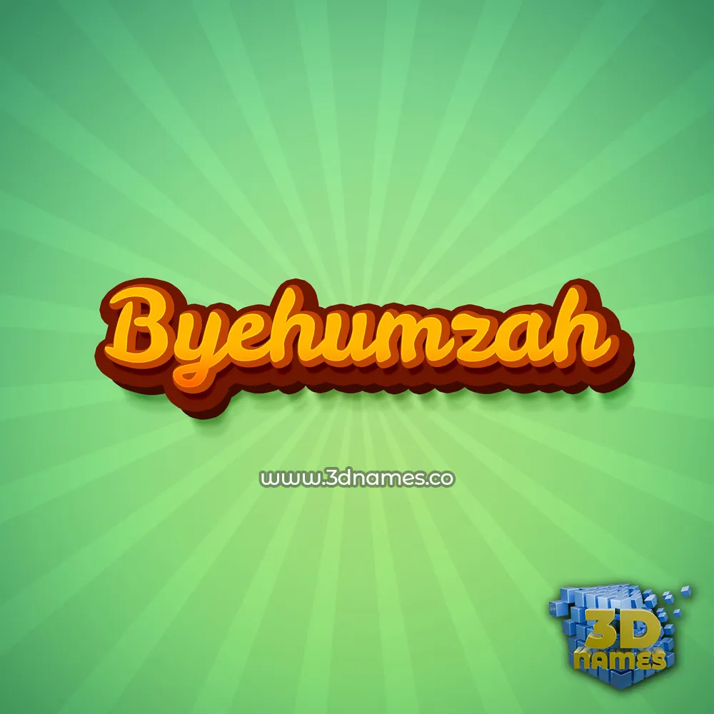 byehumzah in Green Rays style - 3D name wallpaper